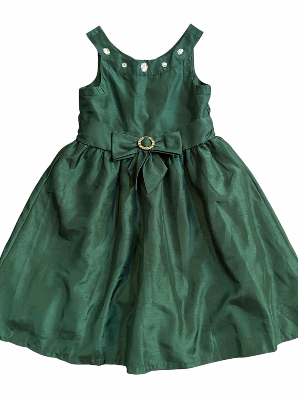 Crazy 8 Girls Sz 8 Emerald Green satin Formal Holiday Party Christmas Dress bow